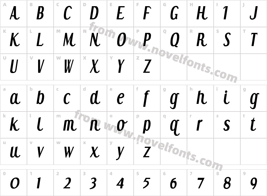 Heni Panjaitan Bold ItalicCharacter Map