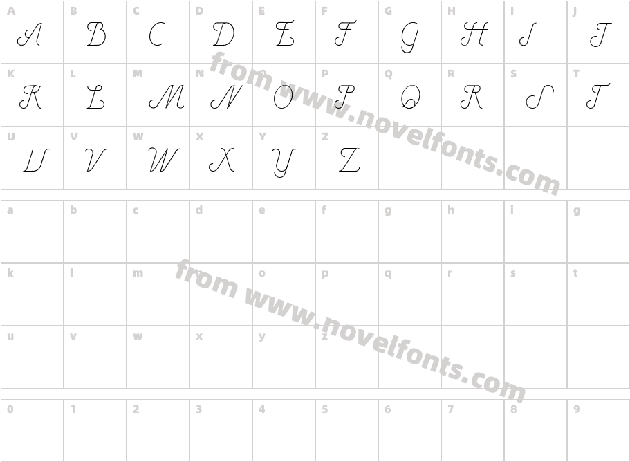 Henry ItalicCharacter Map