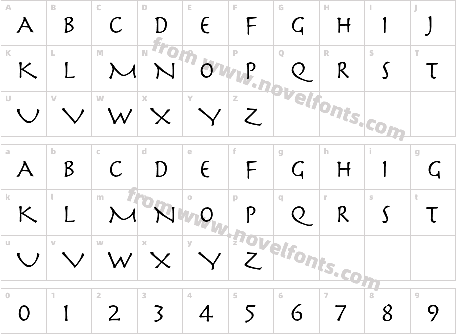 HerculanumLTStdCharacter Map