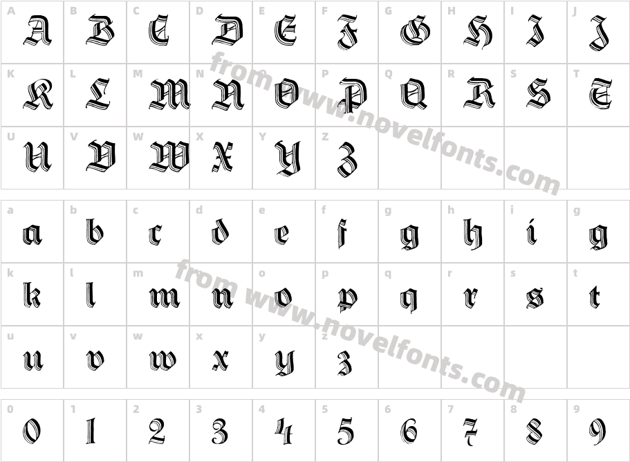 Hermann-GotischCharacter Map