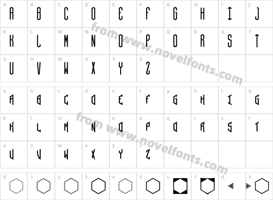 Hex monogramsCharacter Map