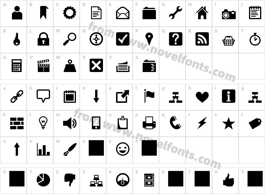 Heydings IconsCharacter Map