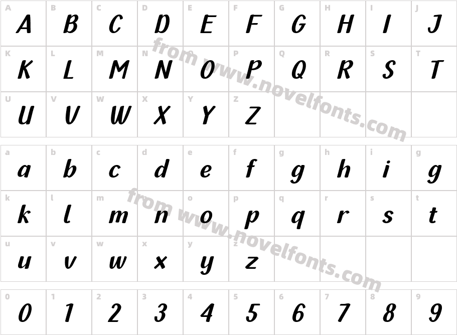 Heyla ItalicCharacter Map