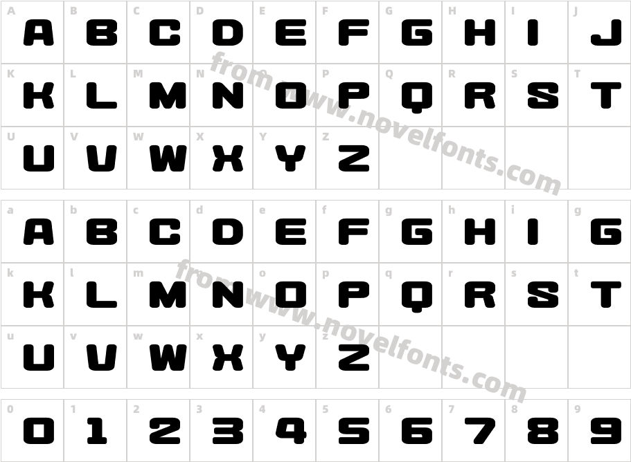 Heysei SynthesizerCharacter Map