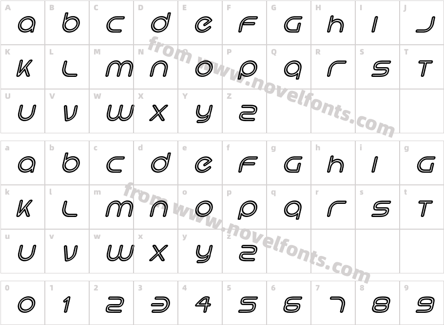 Hi. Outline ObliqueCharacter Map