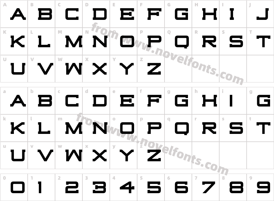 Highjack-BoldCharacter Map