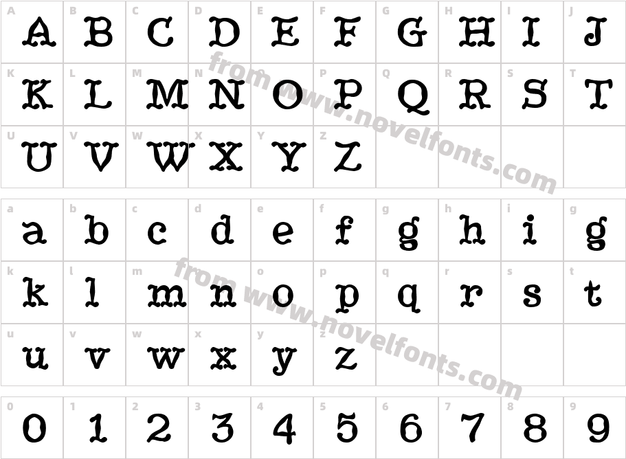 HippityDippity BoldCharacter Map