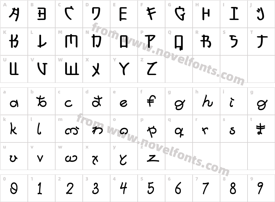 HirakatanaCharacter Map