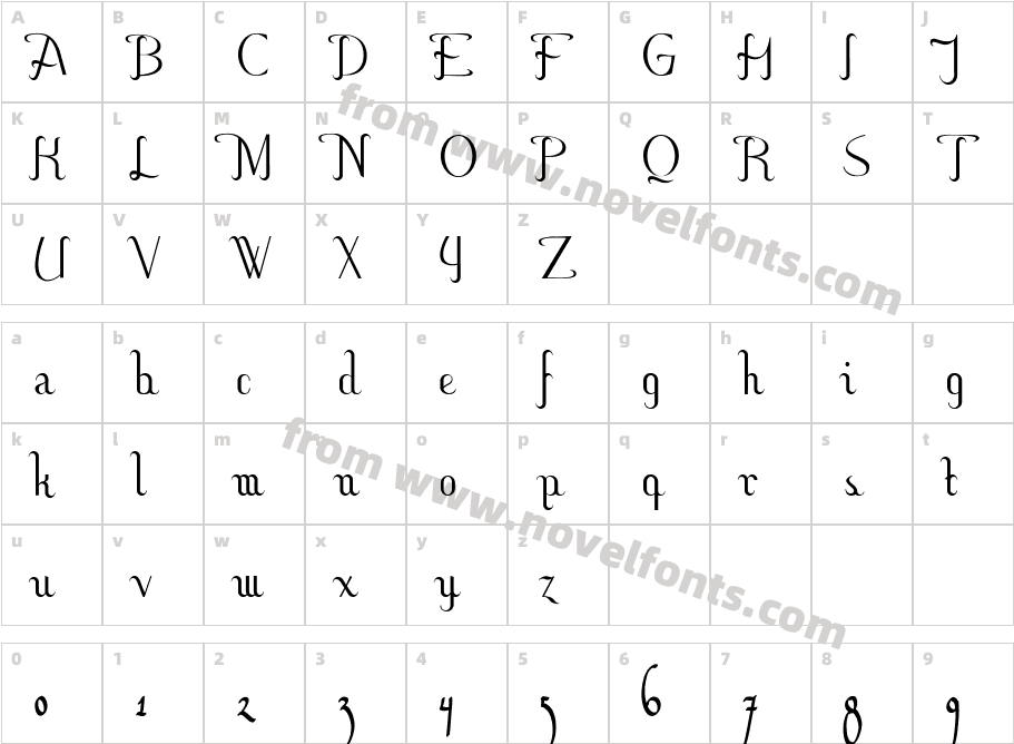 Hitalica  VerticalCharacter Map