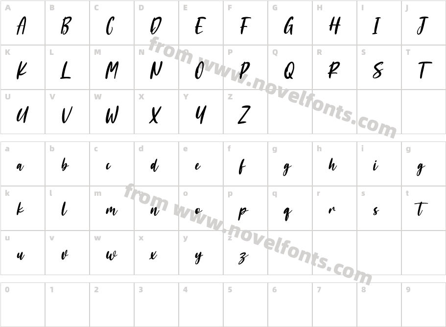 Hittoshira Free RegularCharacter Map