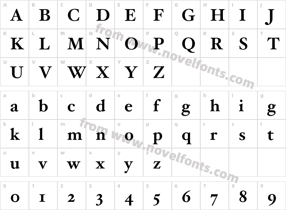 HoeflerText-BoldCharacter Map