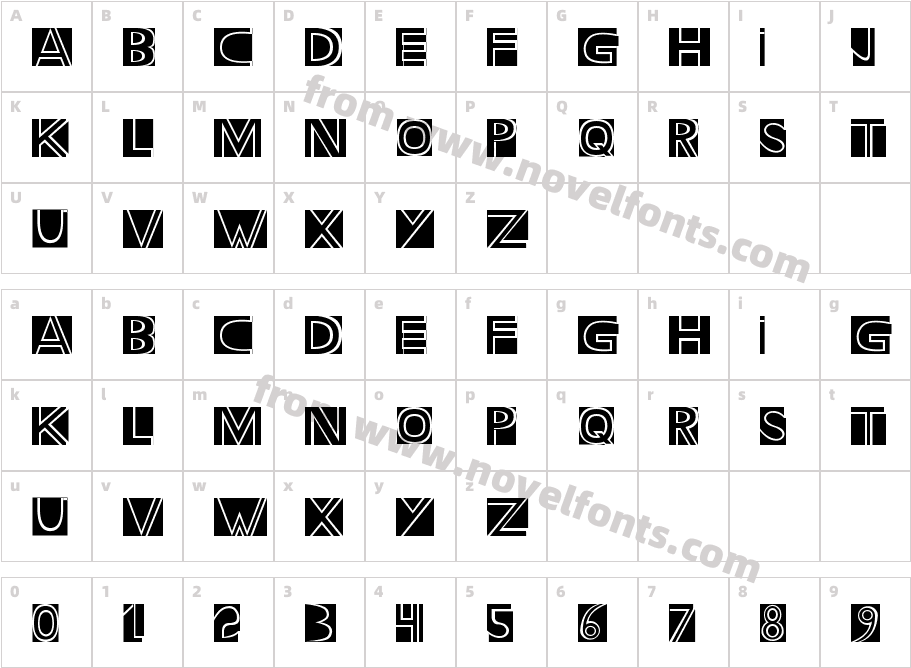 Holitter BlockCharacter Map