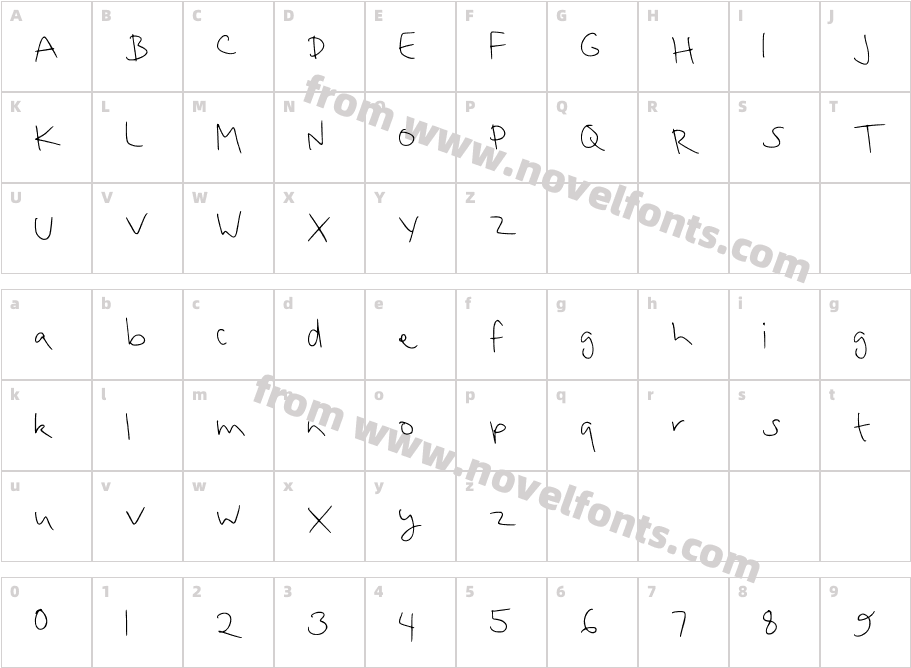 HolliesScribble-RegularCharacter Map