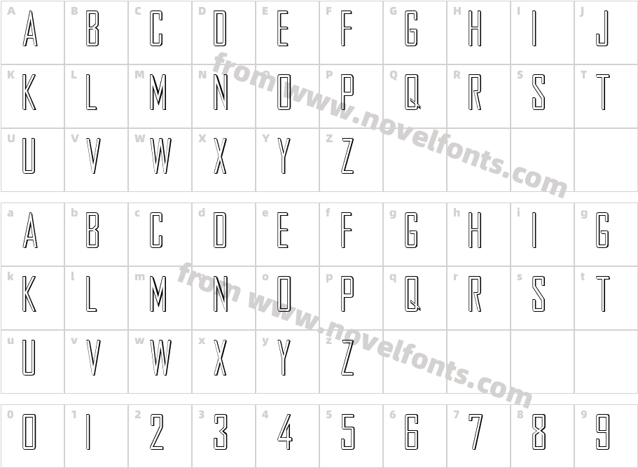 HollowGothic Caps MediumCharacter Map