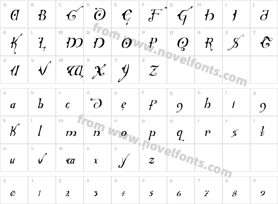 Holly Jingle Solid Condensed ItalicCharacter Map