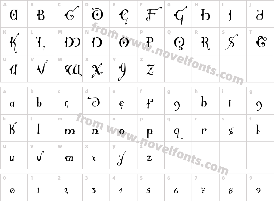 Holly Jingle Solid CondensedCharacter Map