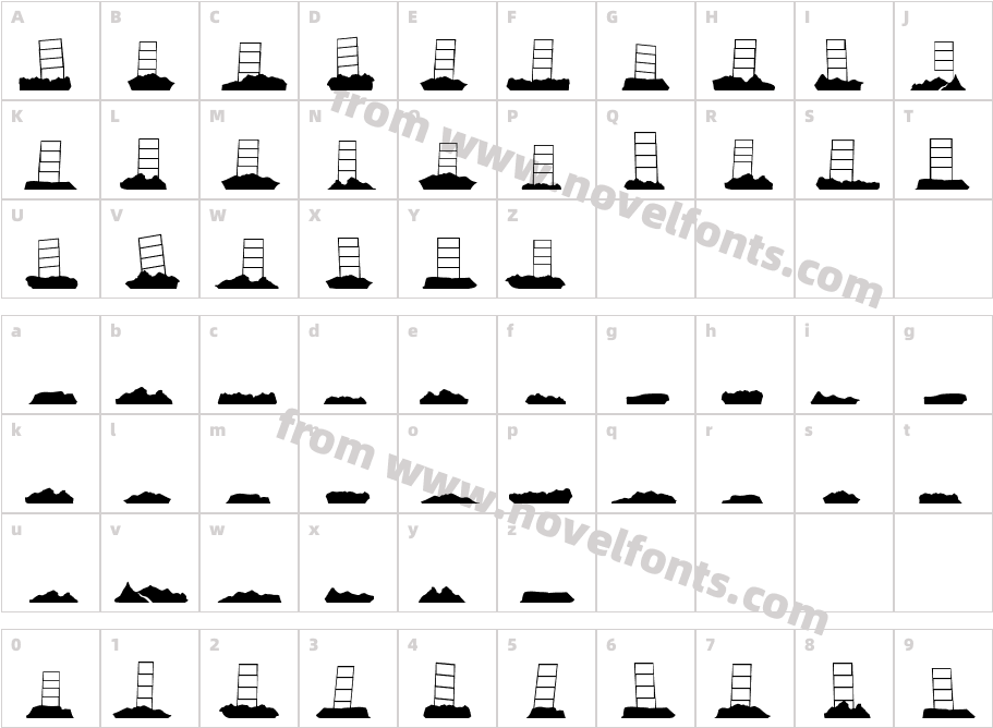 Hollywood Capital BlankCharacter Map