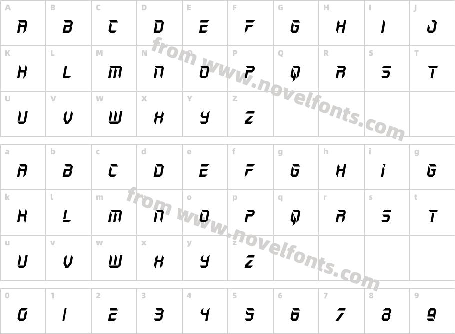 Holo-Jacket Bold ItalicCharacter Map