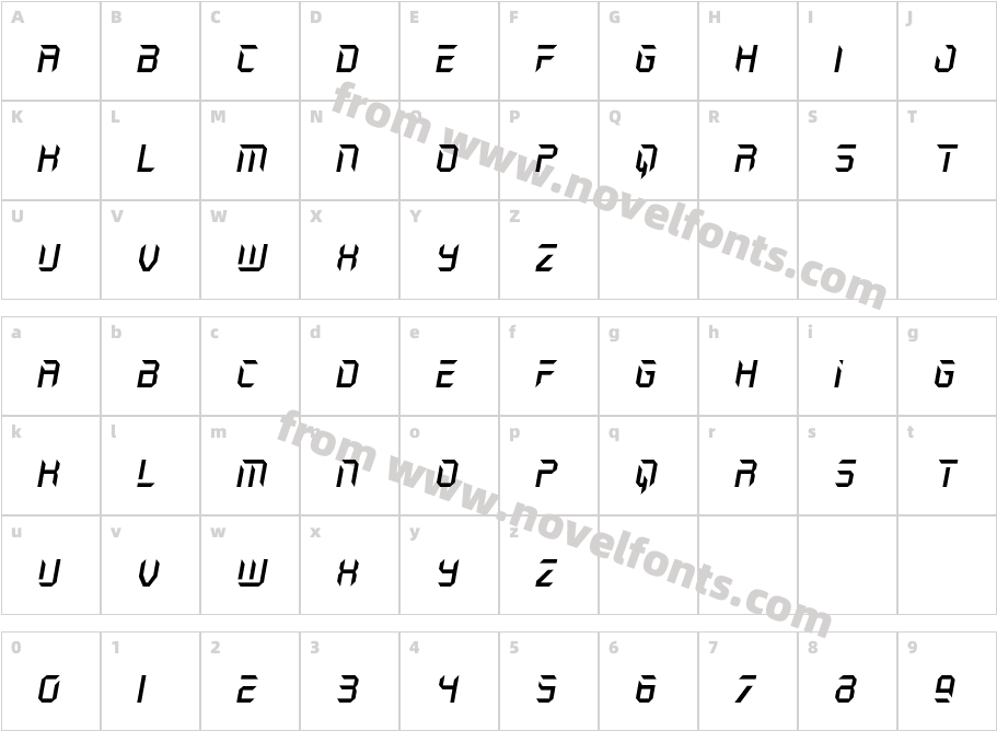 Holo-Jacket ItalicCharacter Map