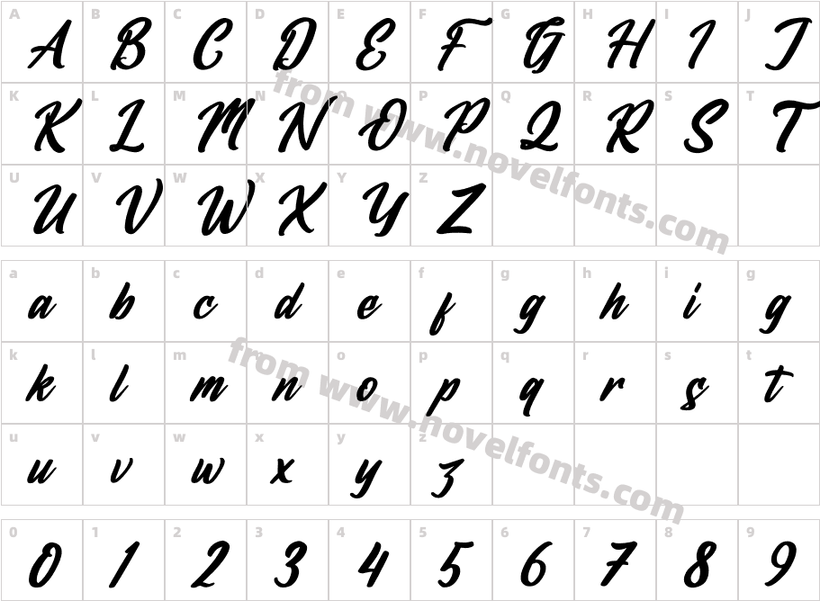 Hologram Kalenda ItalicCharacter Map