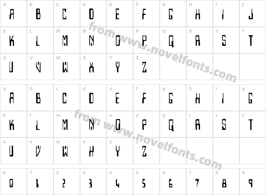 Homemade Robot CondensedCharacter Map