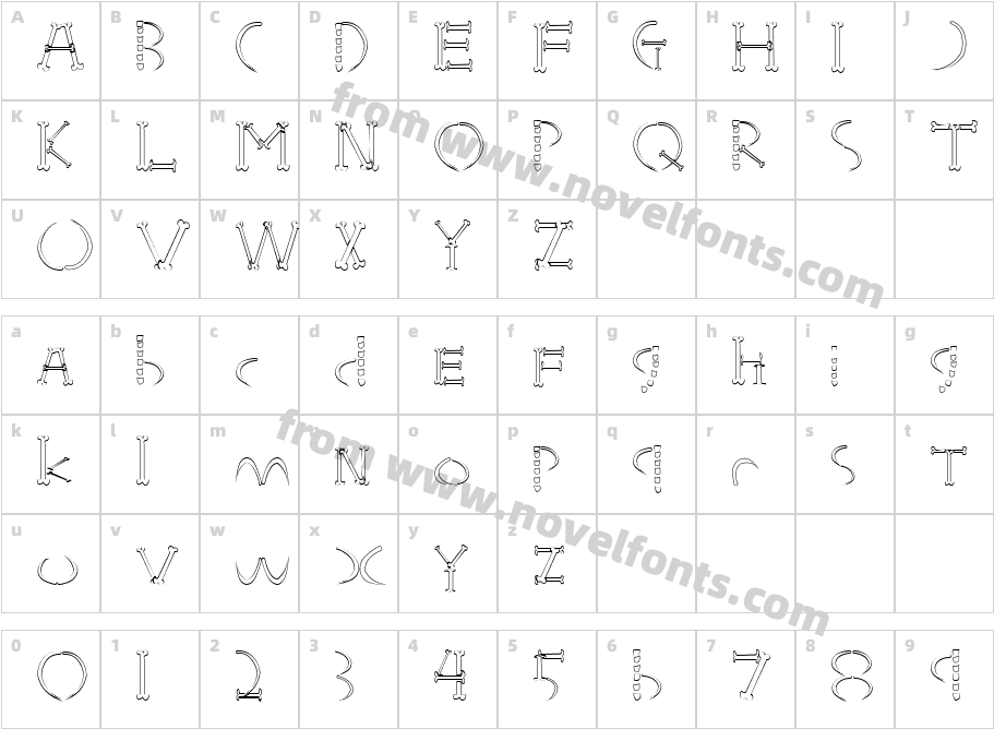 HoneBone-HakkotsuCharacter Map