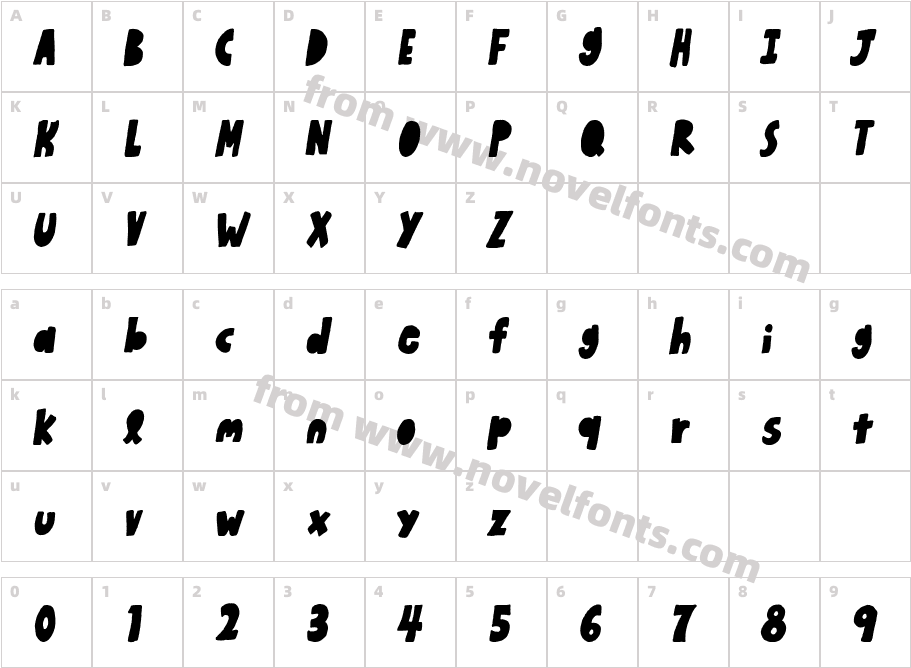 Honey Apple Filled ItalicCharacter Map