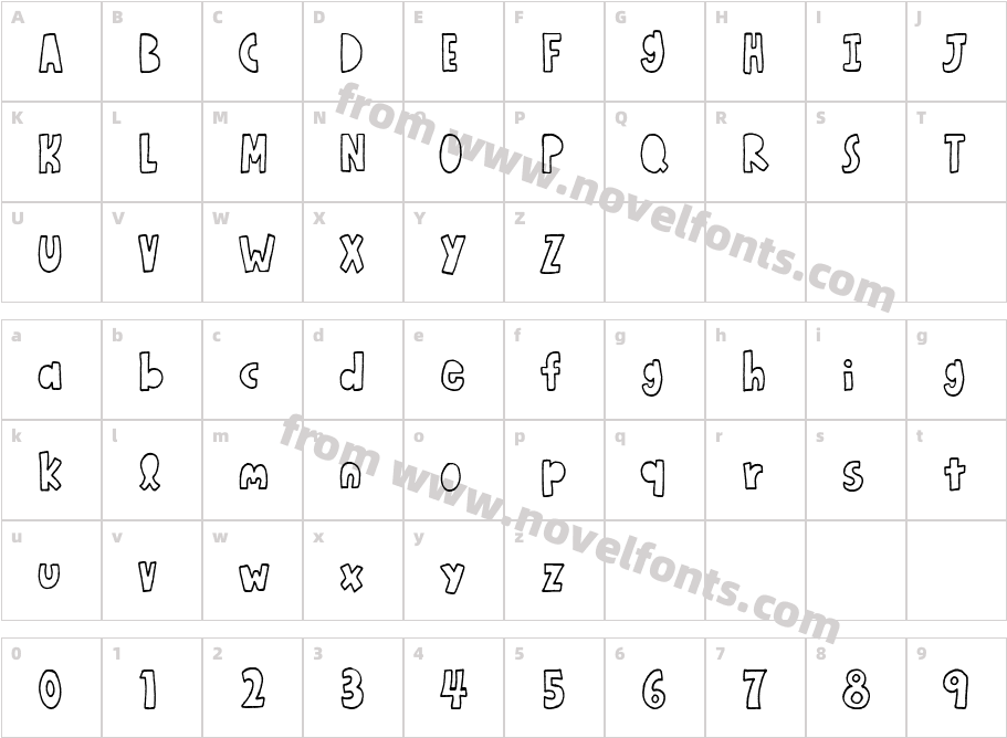 Honey Apple RegularCharacter Map