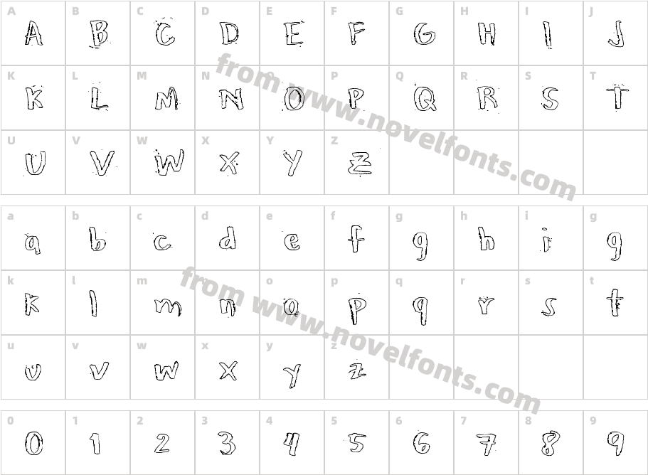 Honeytone HollowCharacter Map