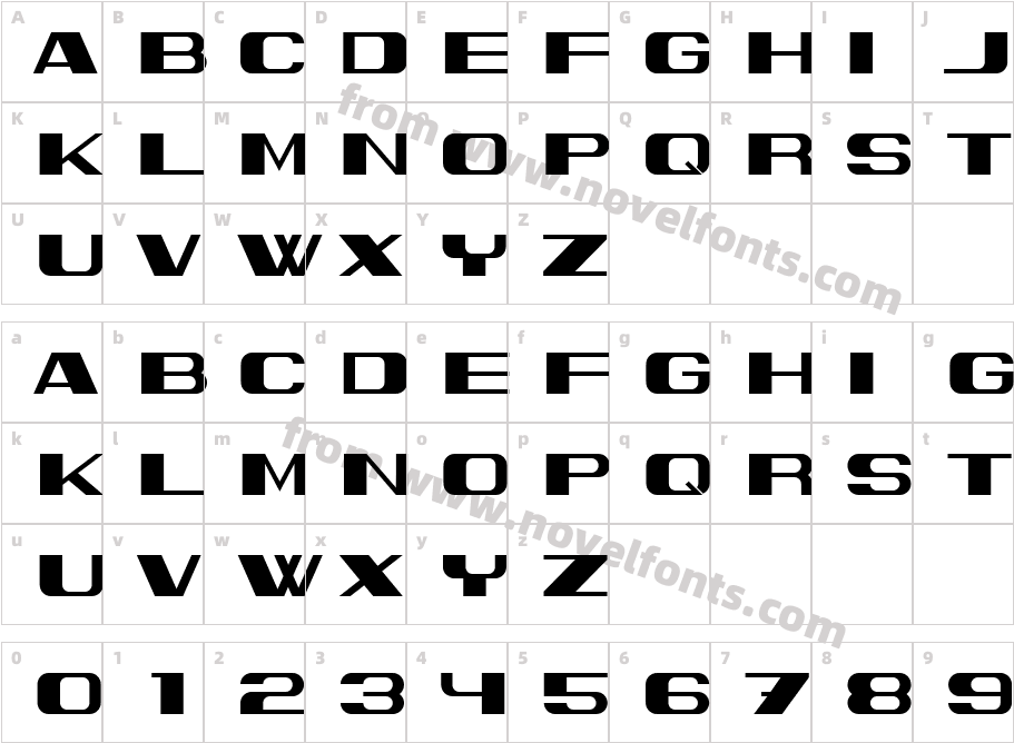 Horizontale RegularCharacter Map