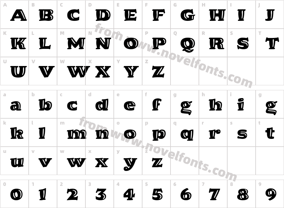 HornpypeITC TTCharacter Map