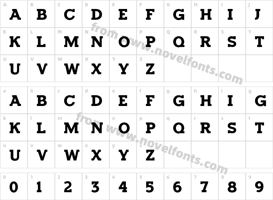 Horseback Slab BoldCharacter Map