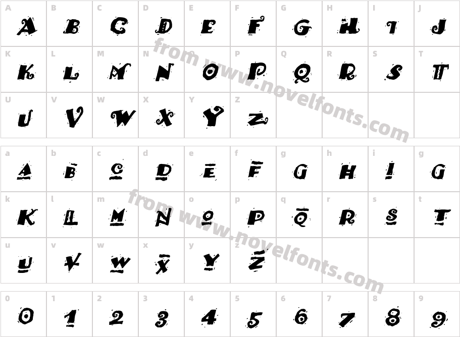 HotTamale ItalicCharacter Map