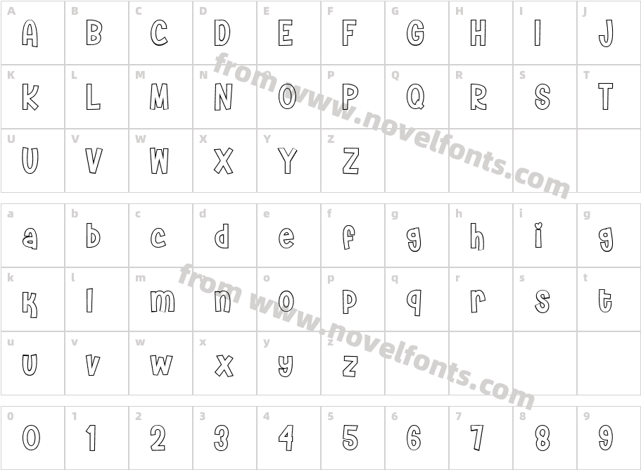 House Easter OutlineCharacter Map