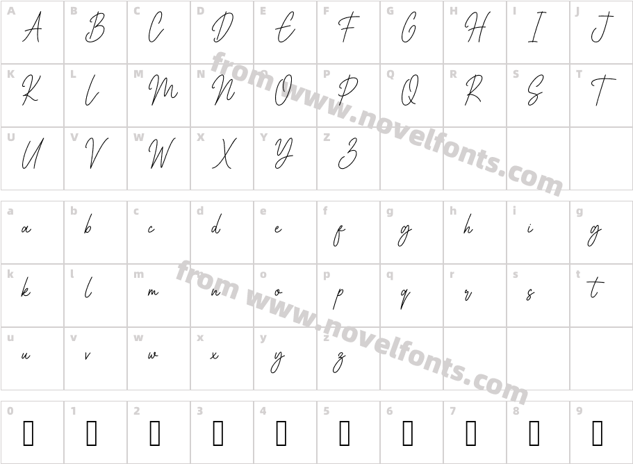 House Signature ScriptCharacter Map