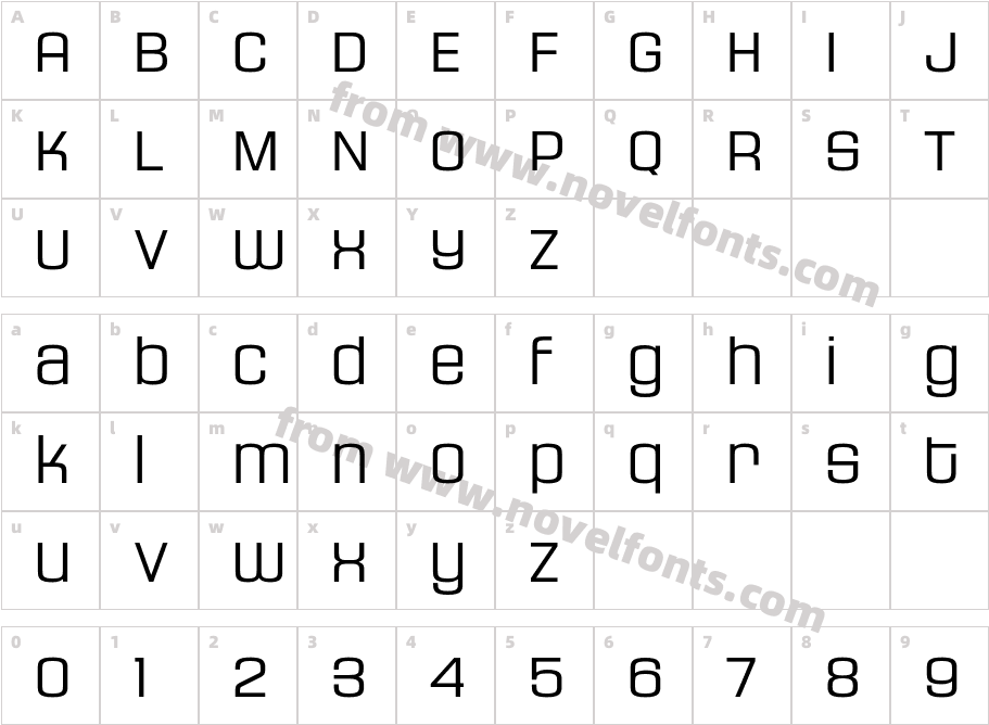 HouseGothicHG23Ext-LIGHT4Character Map