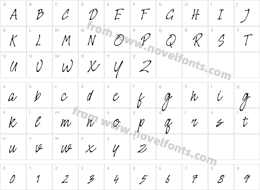 Houthman ItalicCharacter Map