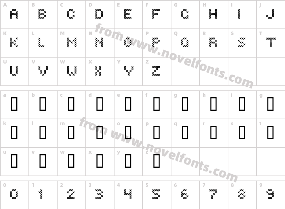 Hovden Stitch RegularCharacter Map