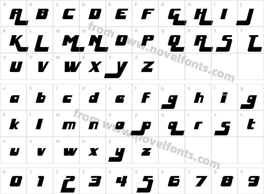 Huggy Bear ItalicCharacter Map