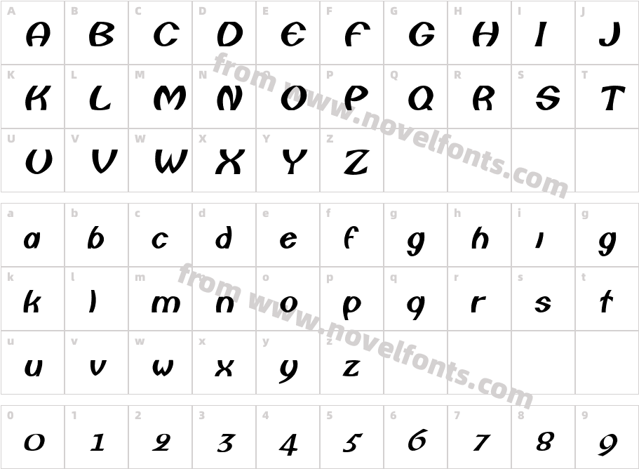 Comstare ItalicCharacter Map