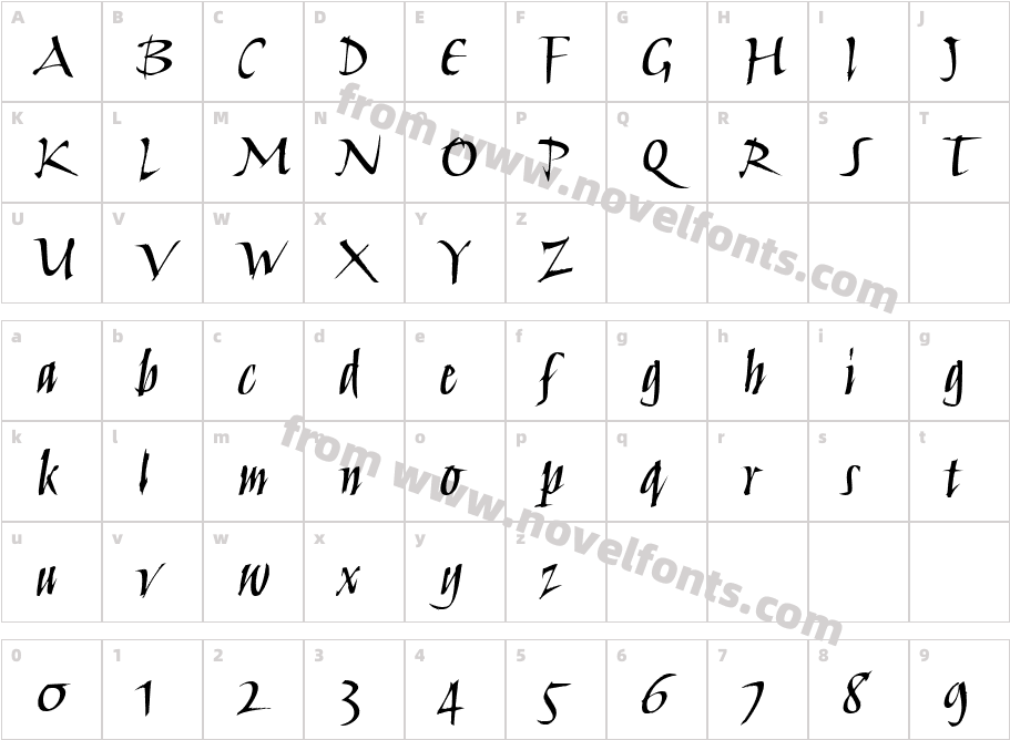 Humana Script Md ITC TT MediumCharacter Map