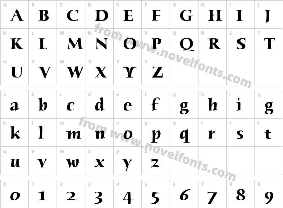 Humana Serif ITC TT BoldCharacter Map