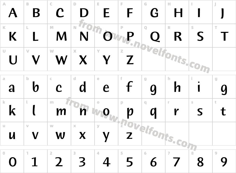 HumanaSansITC-MediumCharacter Map