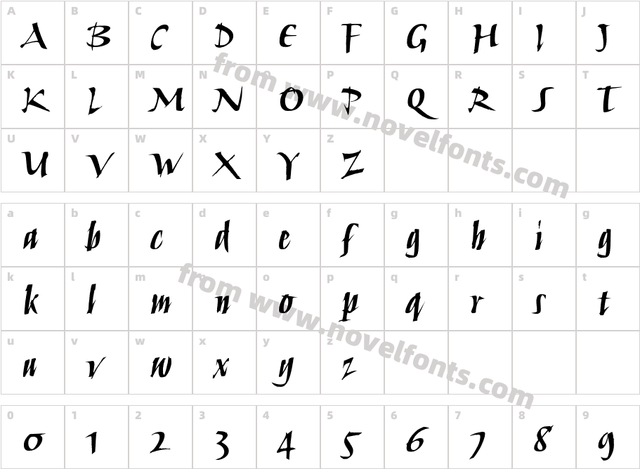 HumanaScriptITCStd-BoldCharacter Map