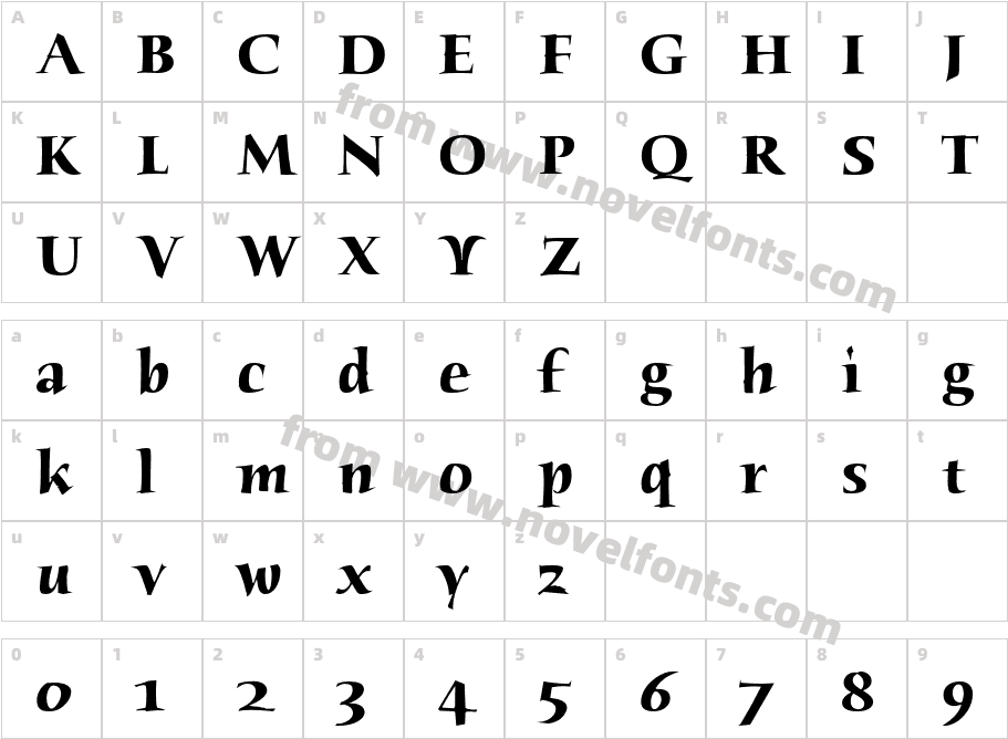 HumanaSerifITCStd-BoldCharacter Map