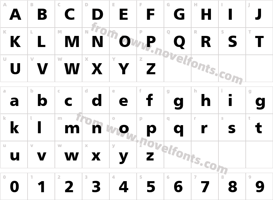 Humanist 777 Black BTCharacter Map