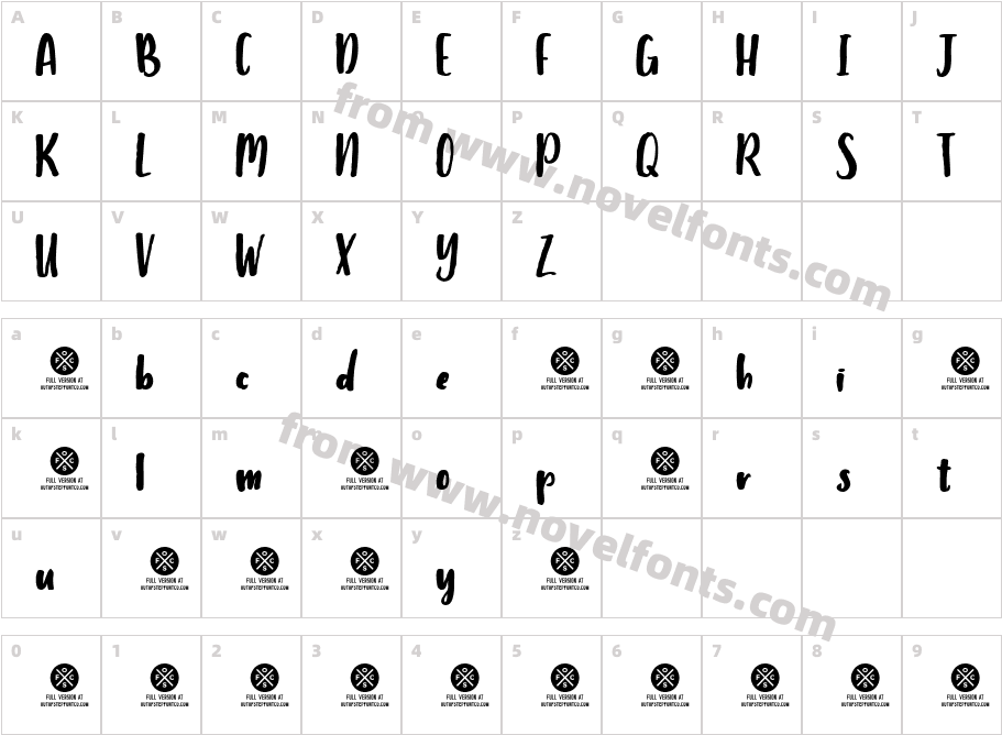 Humbley ScriptCharacter Map