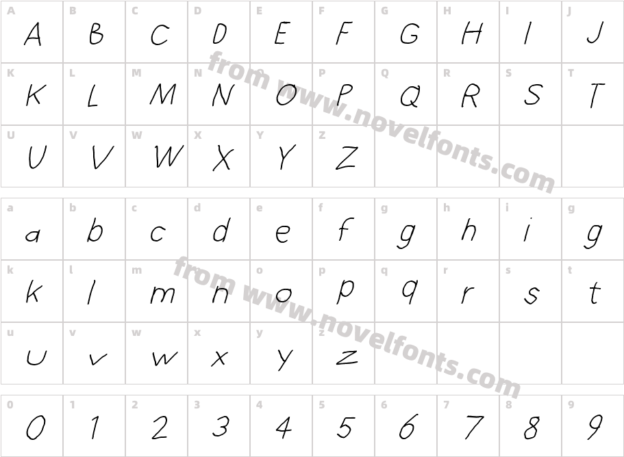 Hussar Blyskawica ObliqueCharacter Map