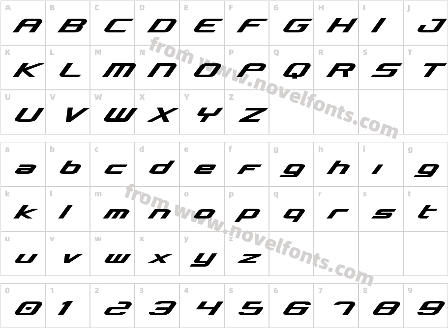 Concielian BoldCharacter Map