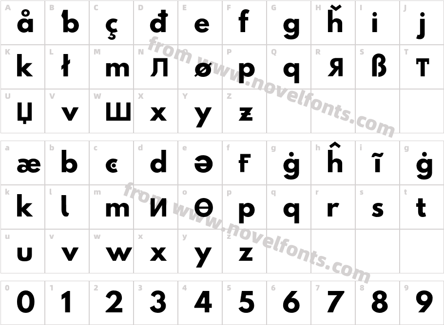 Hussar Paneuropjskich LowercaseCharacter Map